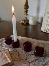 Load image into Gallery viewer, Red Glass Mini Candle Holder (set of 3)
